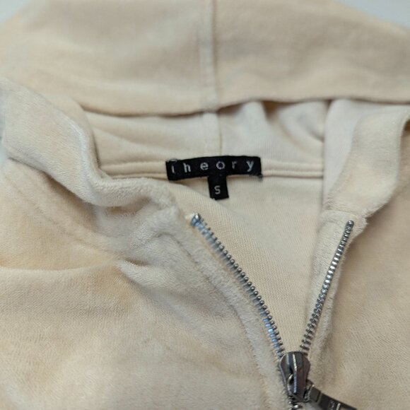 Theory Velour Track Suit Top is Small Bottom is Medium *Cream Colored - Picture 6 of 16